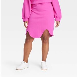 Women's Pink High-Rise Scuba A-Line Skirt